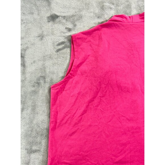 Skhoop Shirt Women's Small pink sleeveless V-Neck blouse NWT and Necklace - Picture 8 of 10